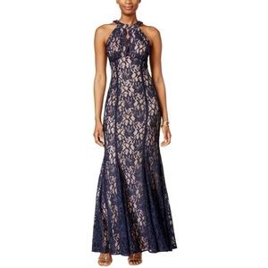 Blue/Nude Lace Prom Dress 💙🪩✨